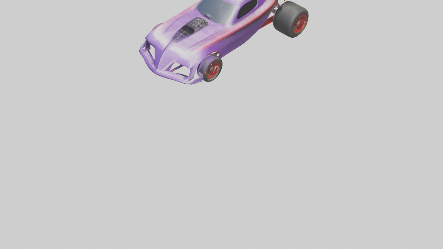 Drag Race Car with Spoilers model 3D model