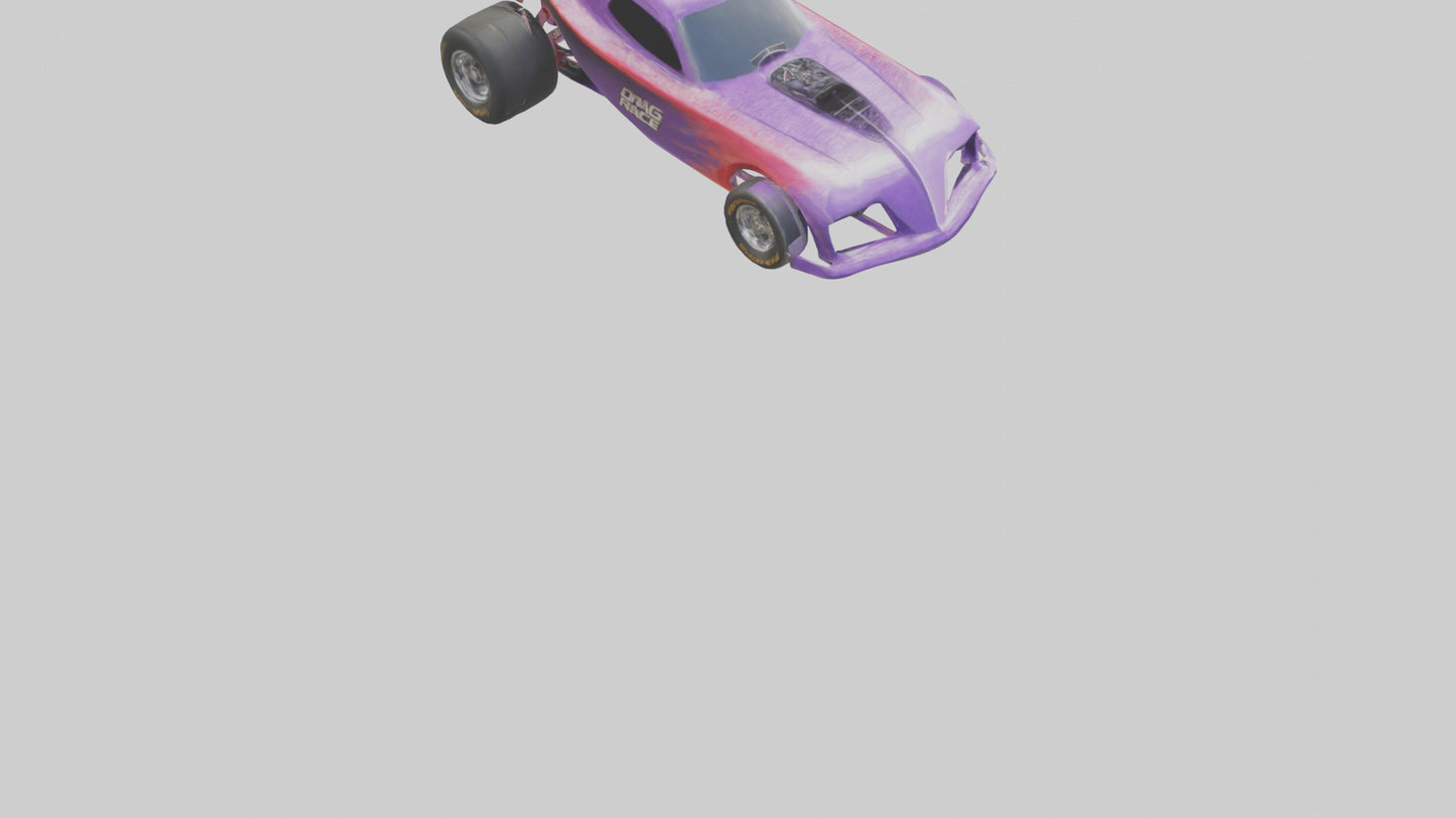 Drag Race Car with Spoilers model 3D model