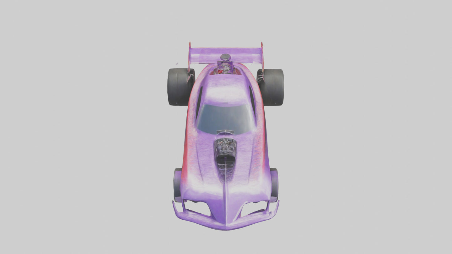 Drag Race Car with Spoilers model 3D model