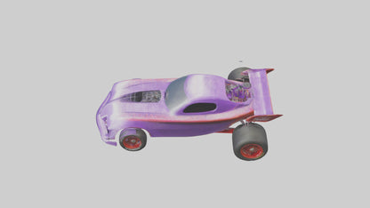 Drag Race Car with Spoilers model 3D model