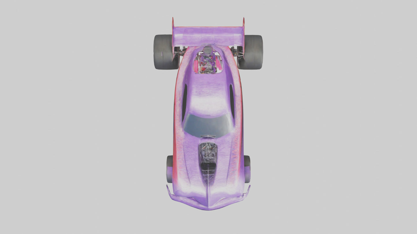 Drag Race Car with Spoilers model 3D model
