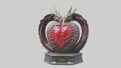 Dragon Heart statue model VR / AR / low-poly