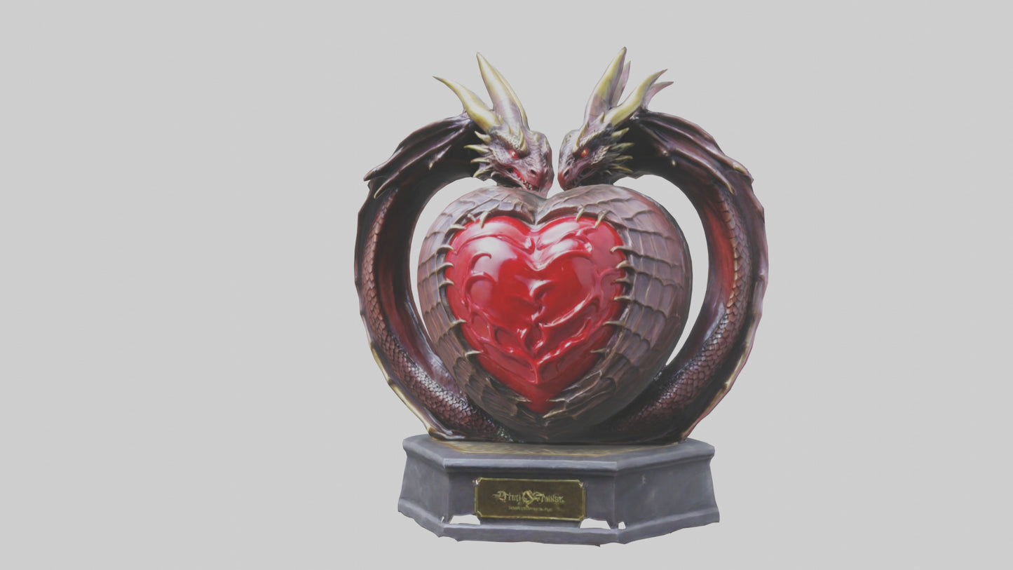 Dragon Heart statue model VR / AR / low-poly