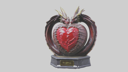 Dragon Heart statue model VR / AR / low-poly