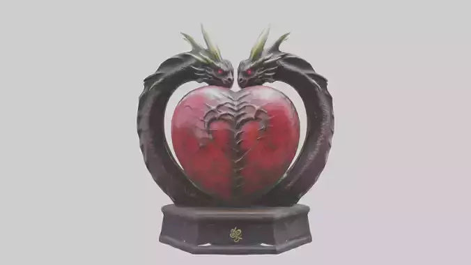 Dragon Heart statue model VR / AR / low-poly