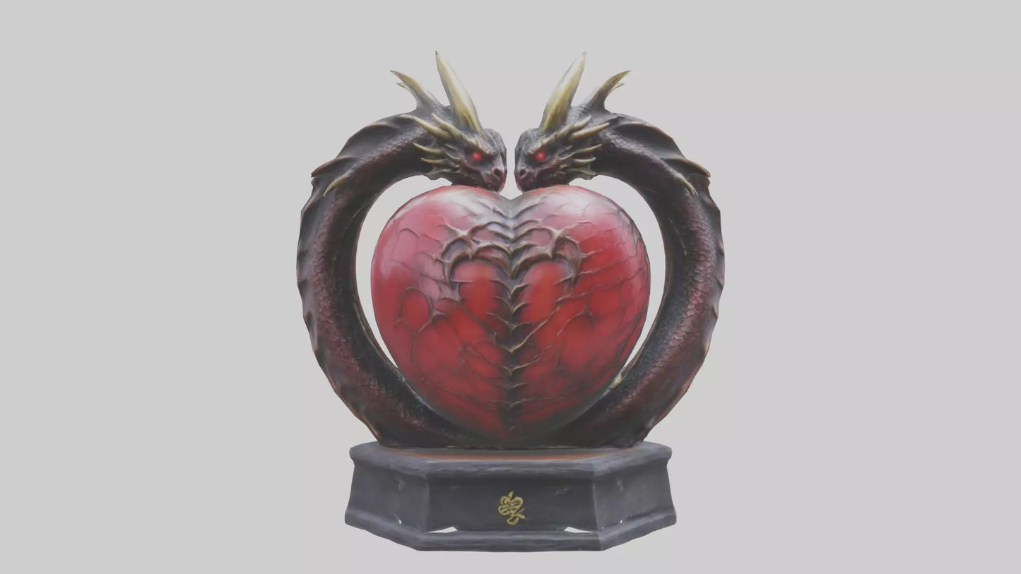Dragon Heart statue model VR / AR / low-poly