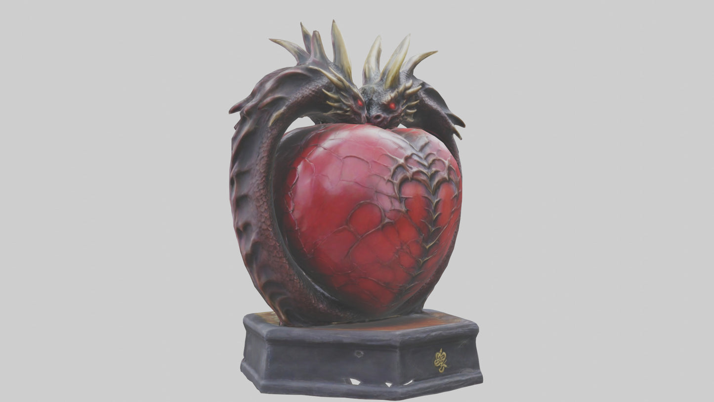 Dragon Heart statue model VR / AR / low-poly