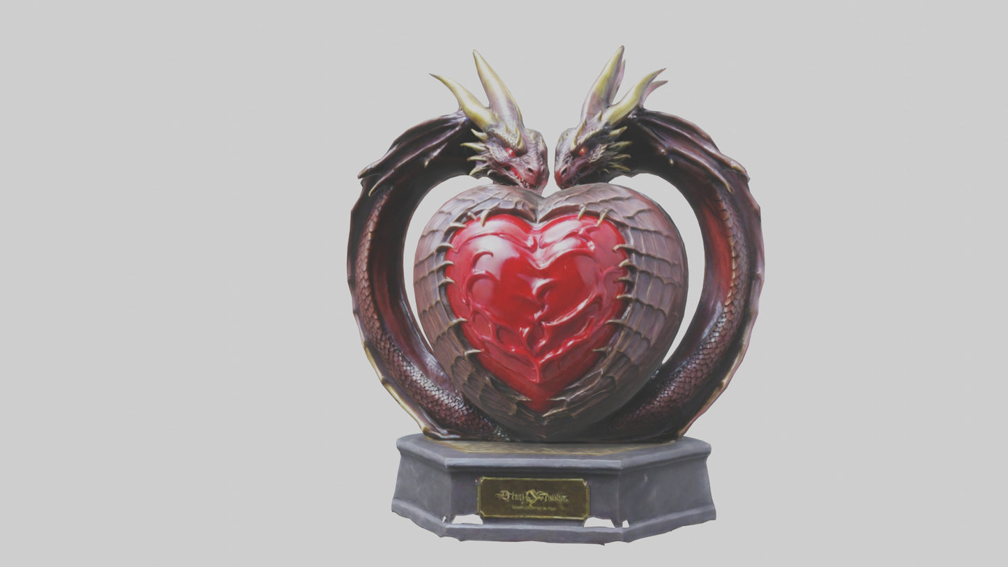 Dragon Heart statue model VR / AR / low-poly