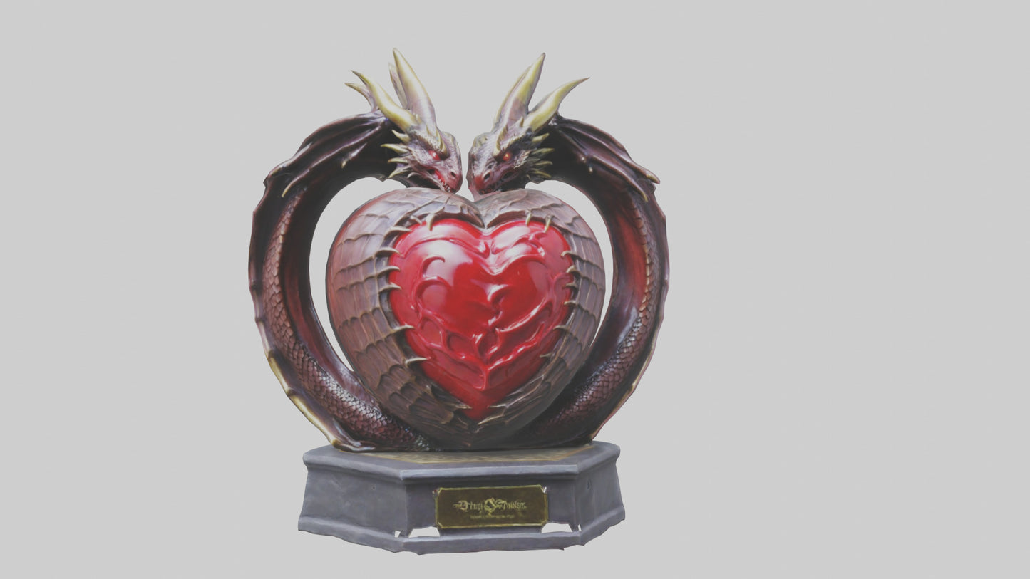 Dragon Heart statue model VR / AR / low-poly