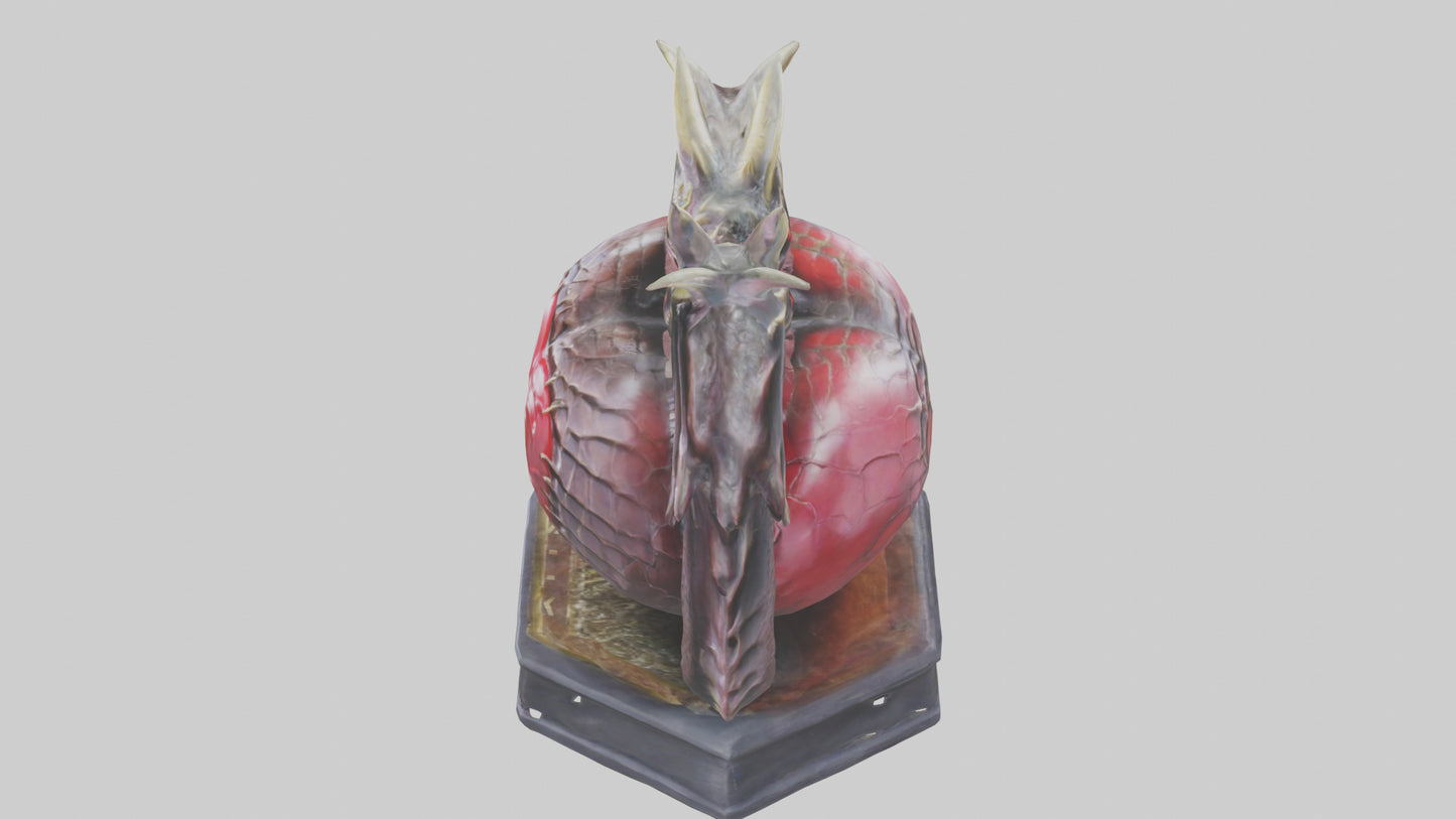 Dragon Heart statue model VR / AR / low-poly