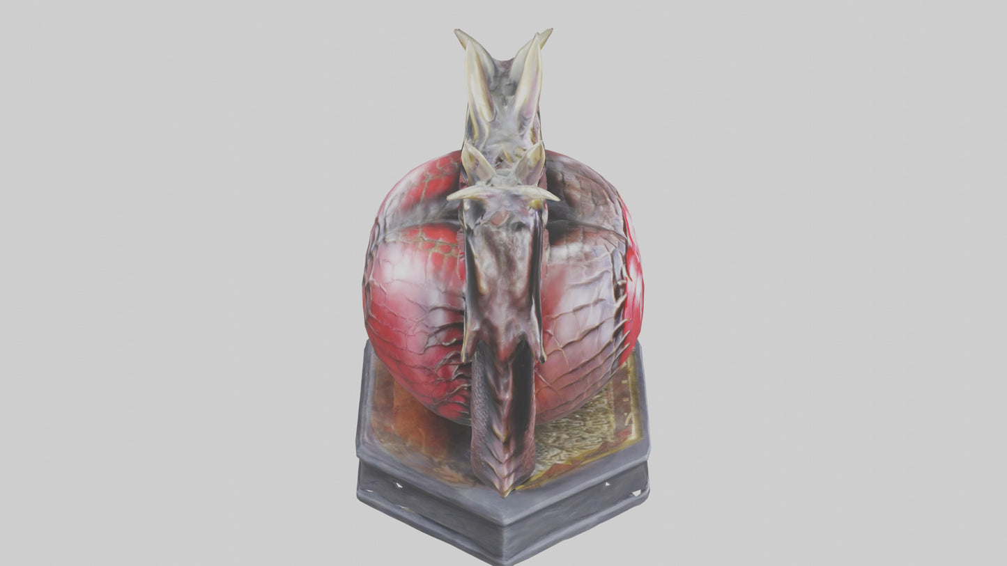 Dragon Heart statue model VR / AR / low-poly