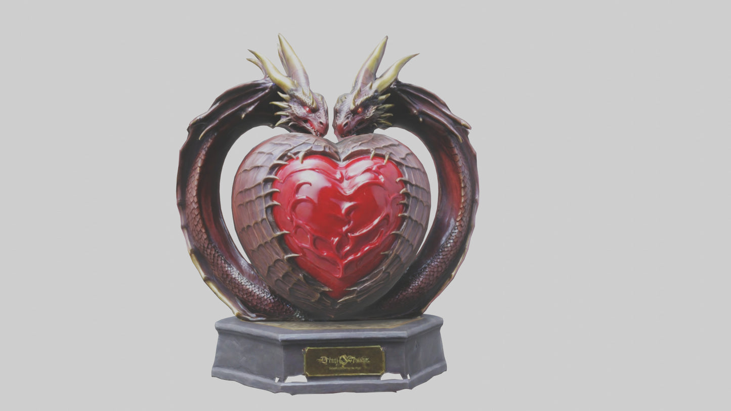 Dragon Heart statue model VR / AR / low-poly