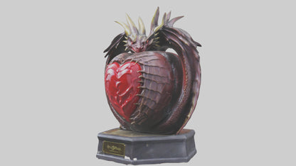 Dragon Heart statue model VR / AR / low-poly