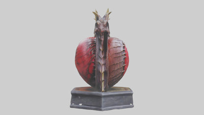 Dragon Heart statue model VR / AR / low-poly