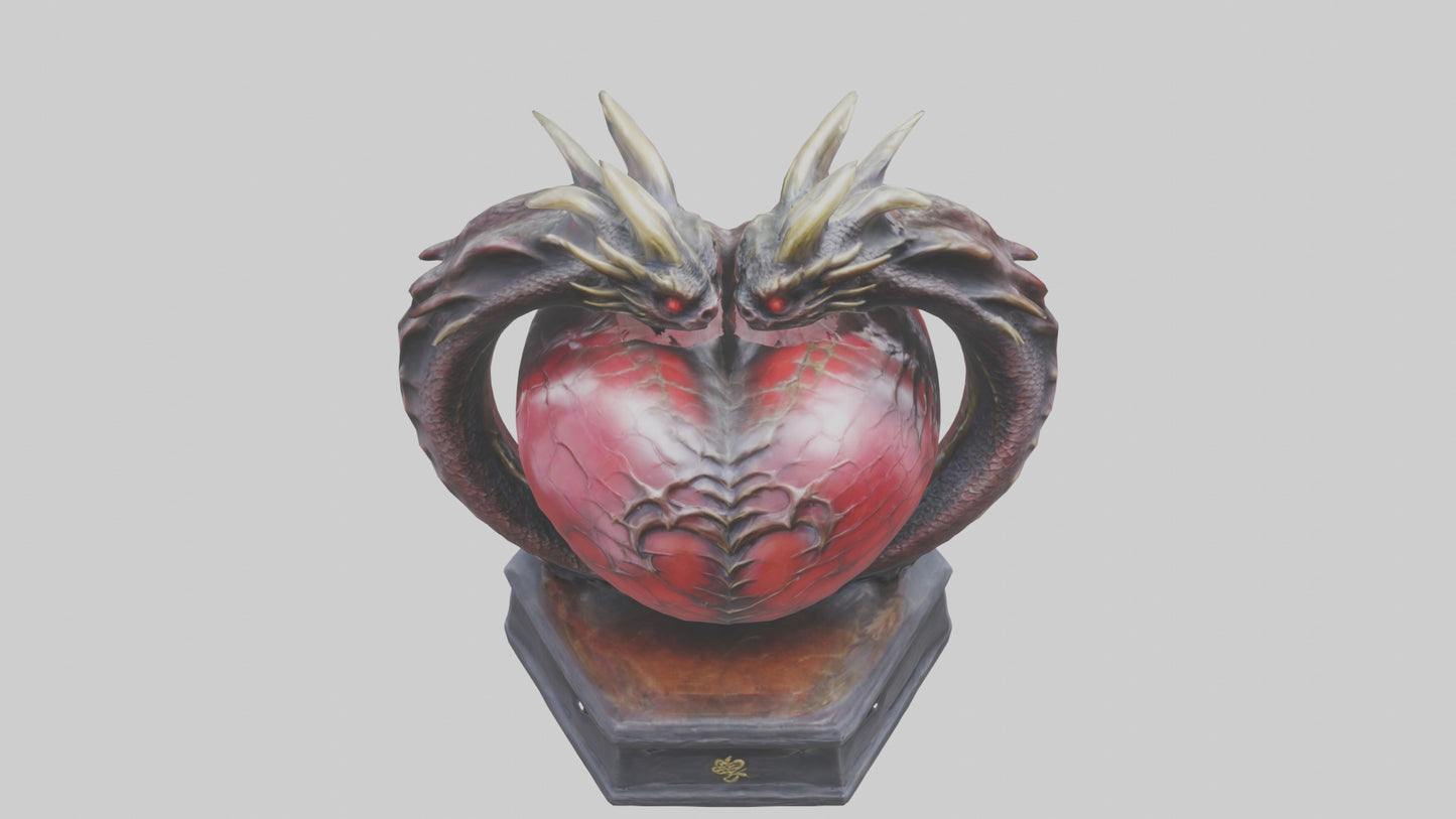 Dragon Heart statue model VR / AR / low-poly