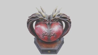 Dragon Heart statue model VR / AR / low-poly