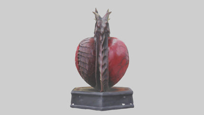 Dragon Heart statue model VR / AR / low-poly