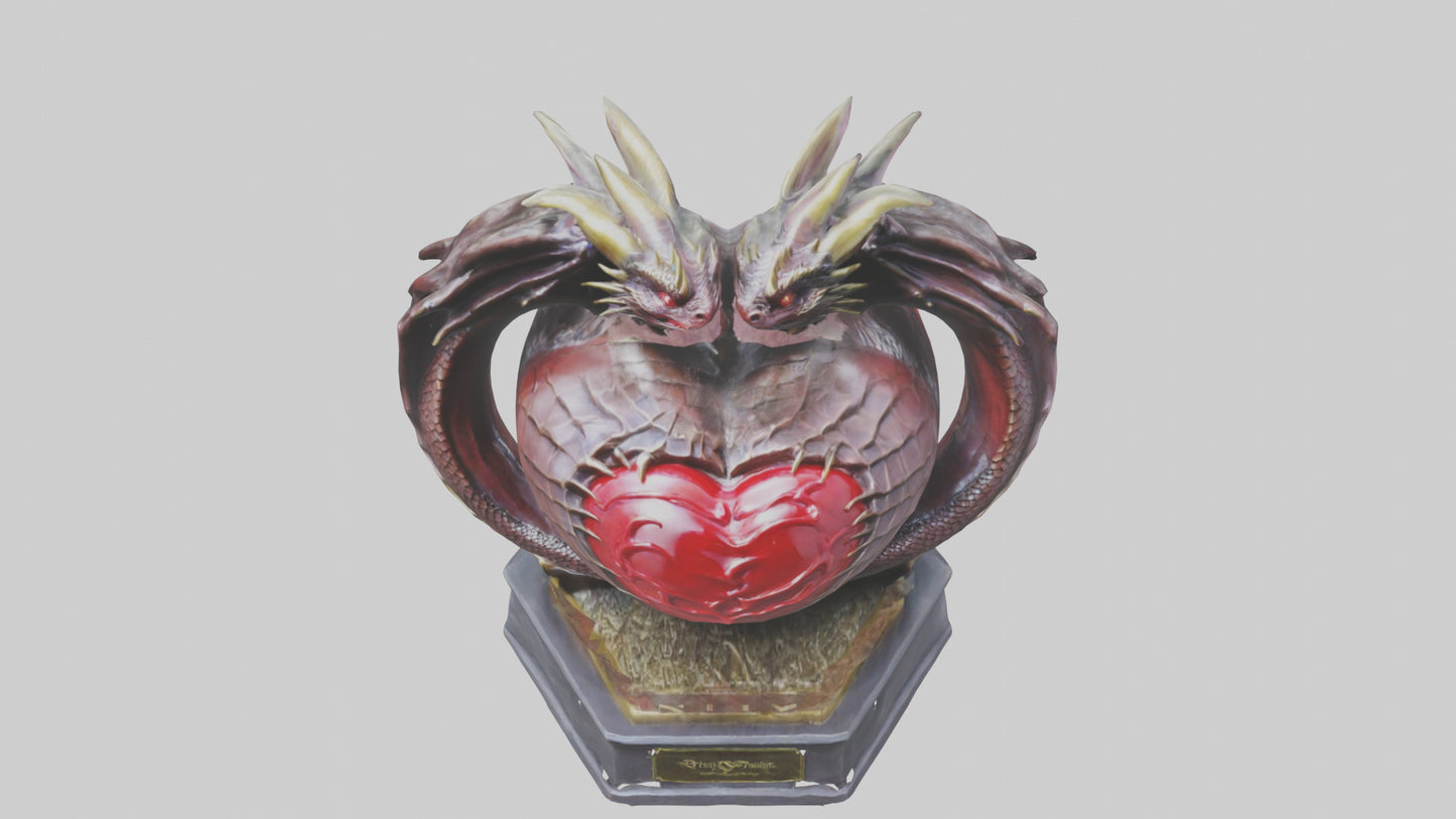 Dragon Heart statue model VR / AR / low-poly