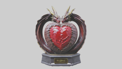 Dragon Heart statue model VR / AR / low-poly