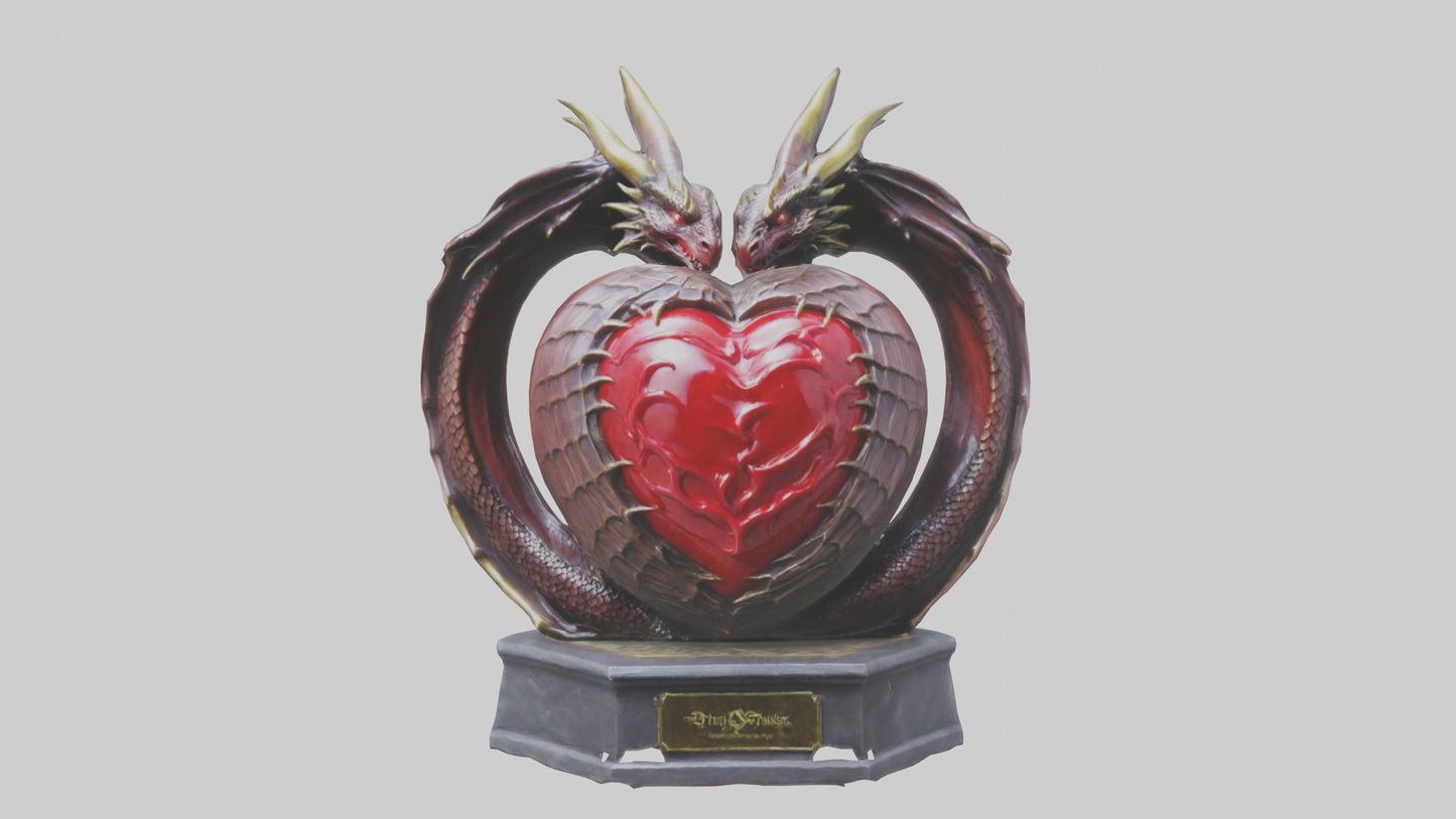 Dragon Heart statue model VR / AR / low-poly