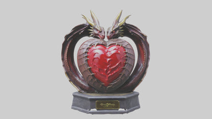 Dragon Heart statue model VR / AR / low-poly