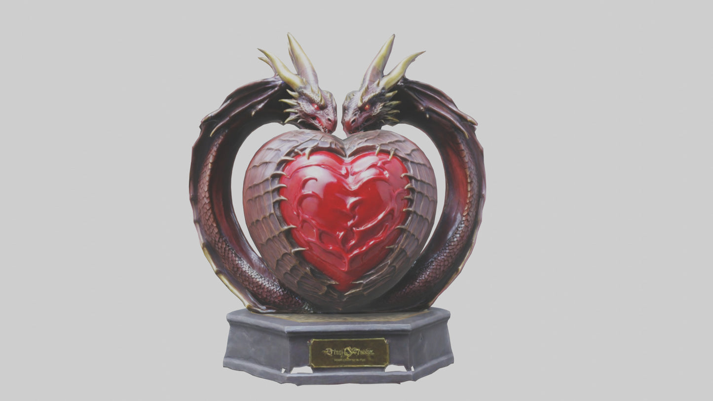 Dragon Heart statue model VR / AR / low-poly