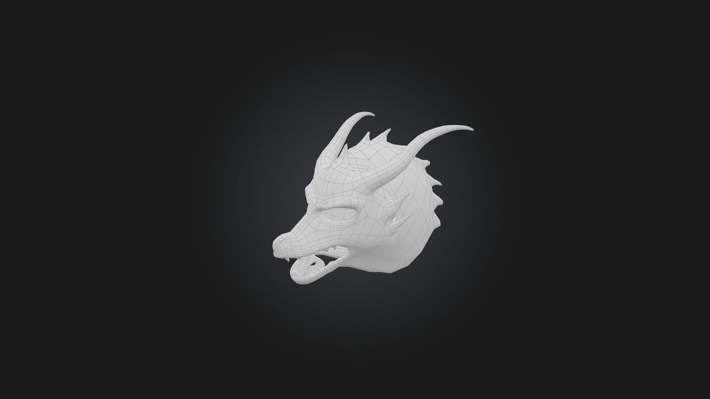 3D model Dragon Helm VR / AR / low-poly