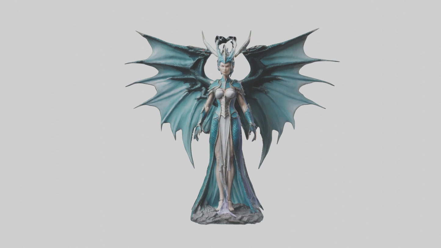 Dragon Queen statue model VR / AR / low-poly