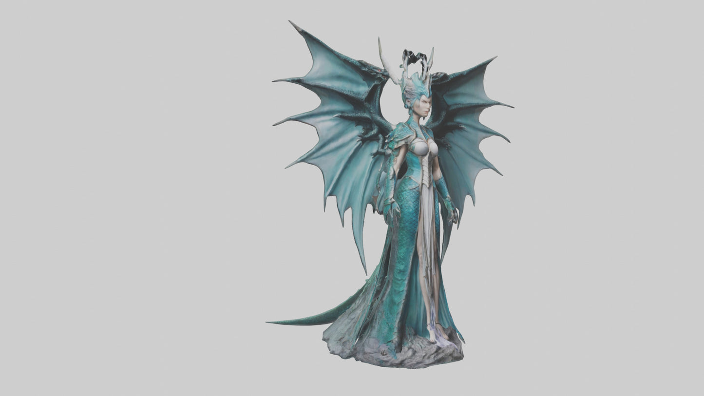 Dragon Queen statue model VR / AR / low-poly