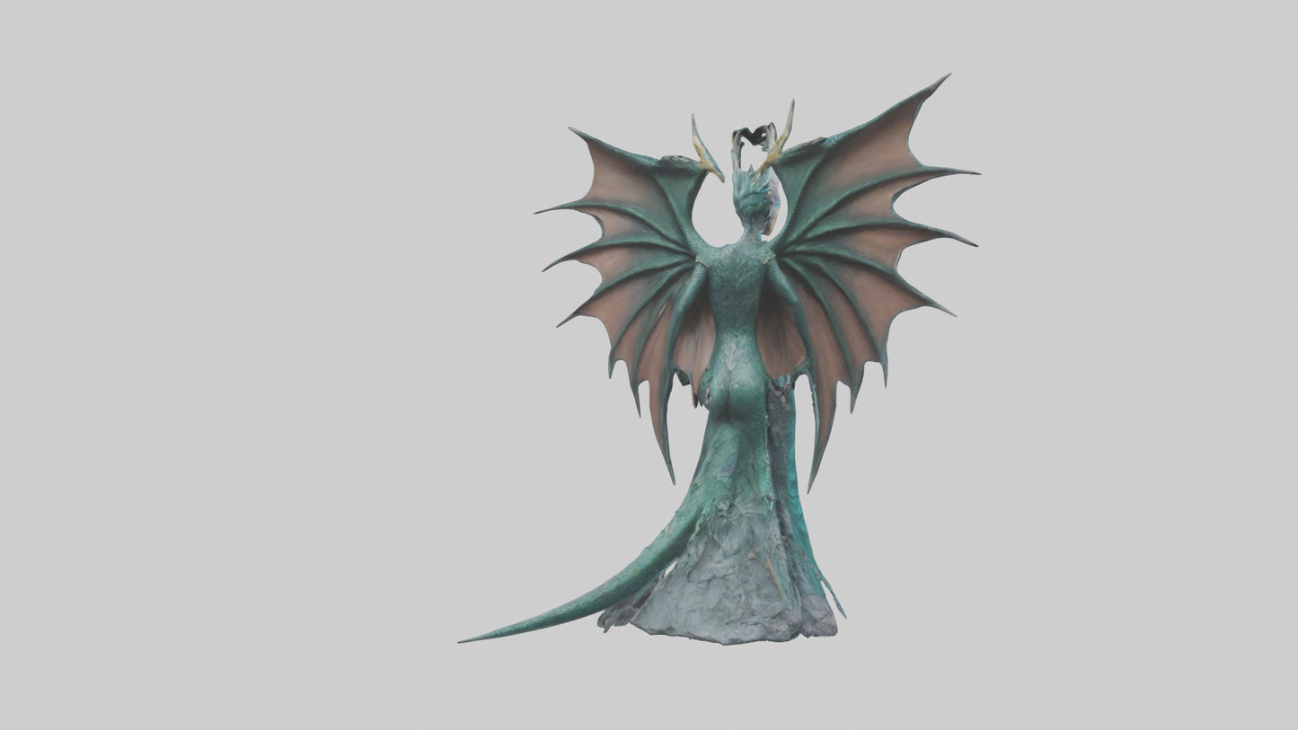 Dragon Queen statue model VR / AR / low-poly