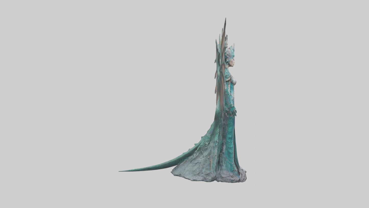 Dragon Queen statue model VR / AR / low-poly