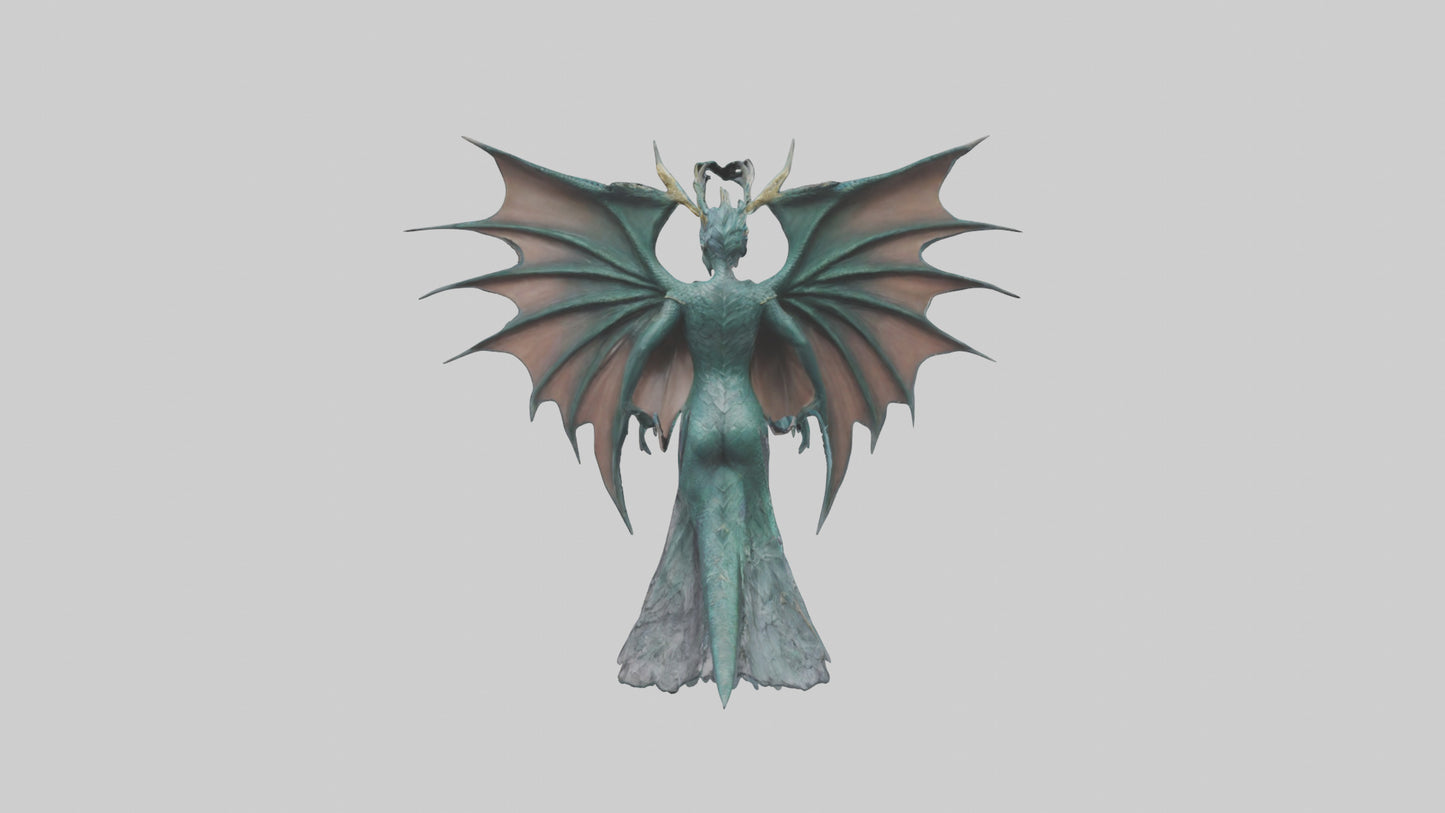 Dragon Queen statue model VR / AR / low-poly