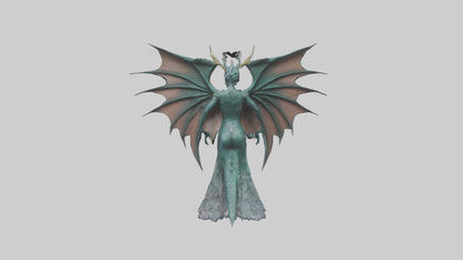 Dragon Queen statue model VR / AR / low-poly