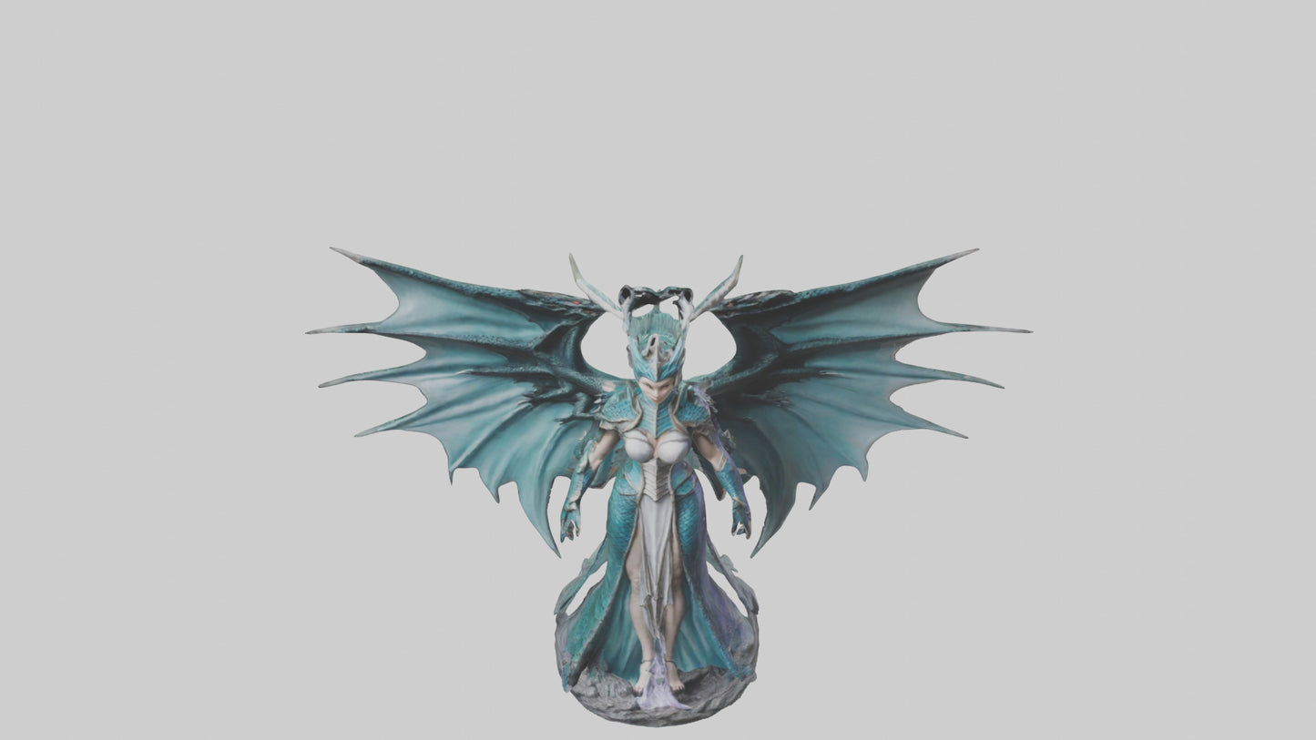 Dragon Queen statue model VR / AR / low-poly