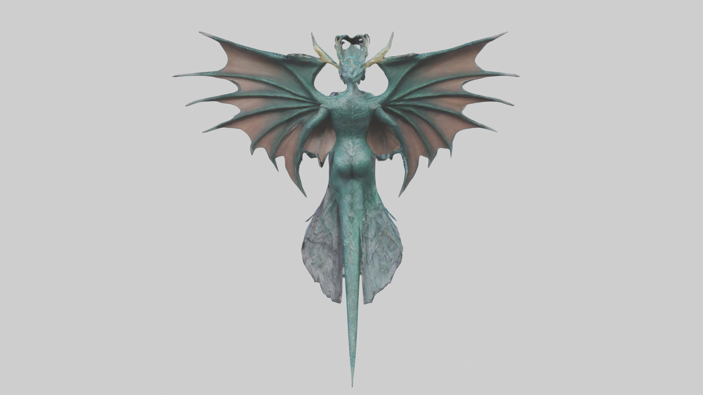 Dragon Queen statue model VR / AR / low-poly