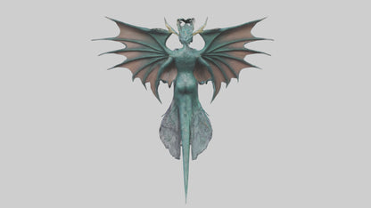 Dragon Queen statue model VR / AR / low-poly