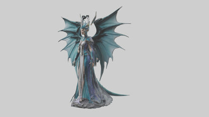 Dragon Queen statue model VR / AR / low-poly