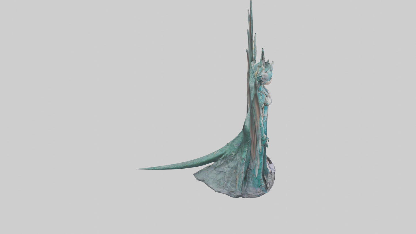 Dragon Queen statue model VR / AR / low-poly
