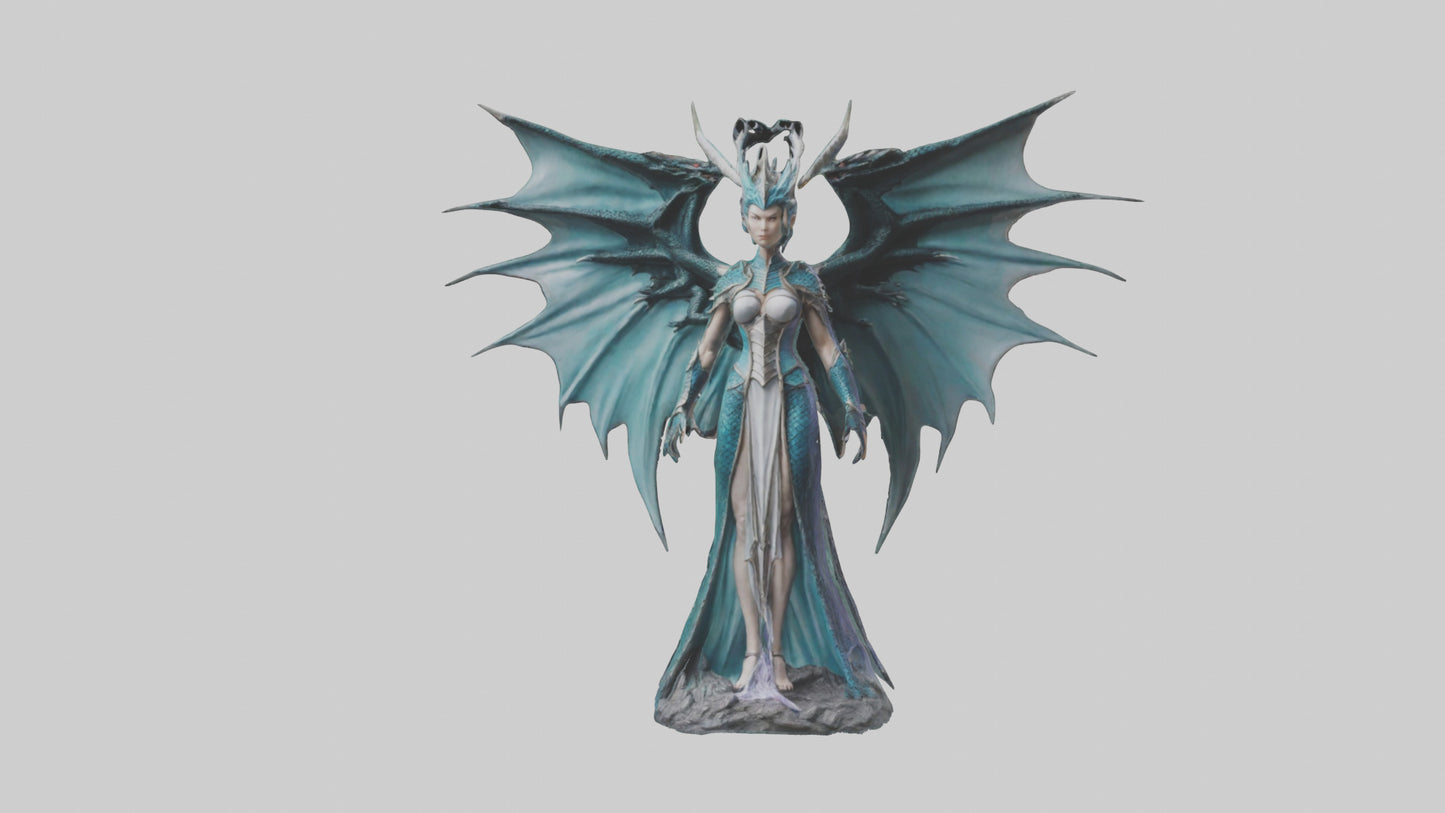 Dragon Queen statue model VR / AR / low-poly