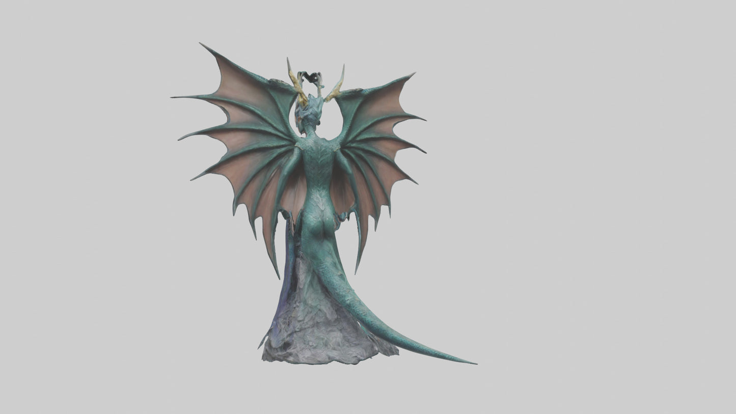 Dragon Queen statue model VR / AR / low-poly