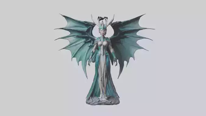 Dragon Queen statue model VR / AR / low-poly