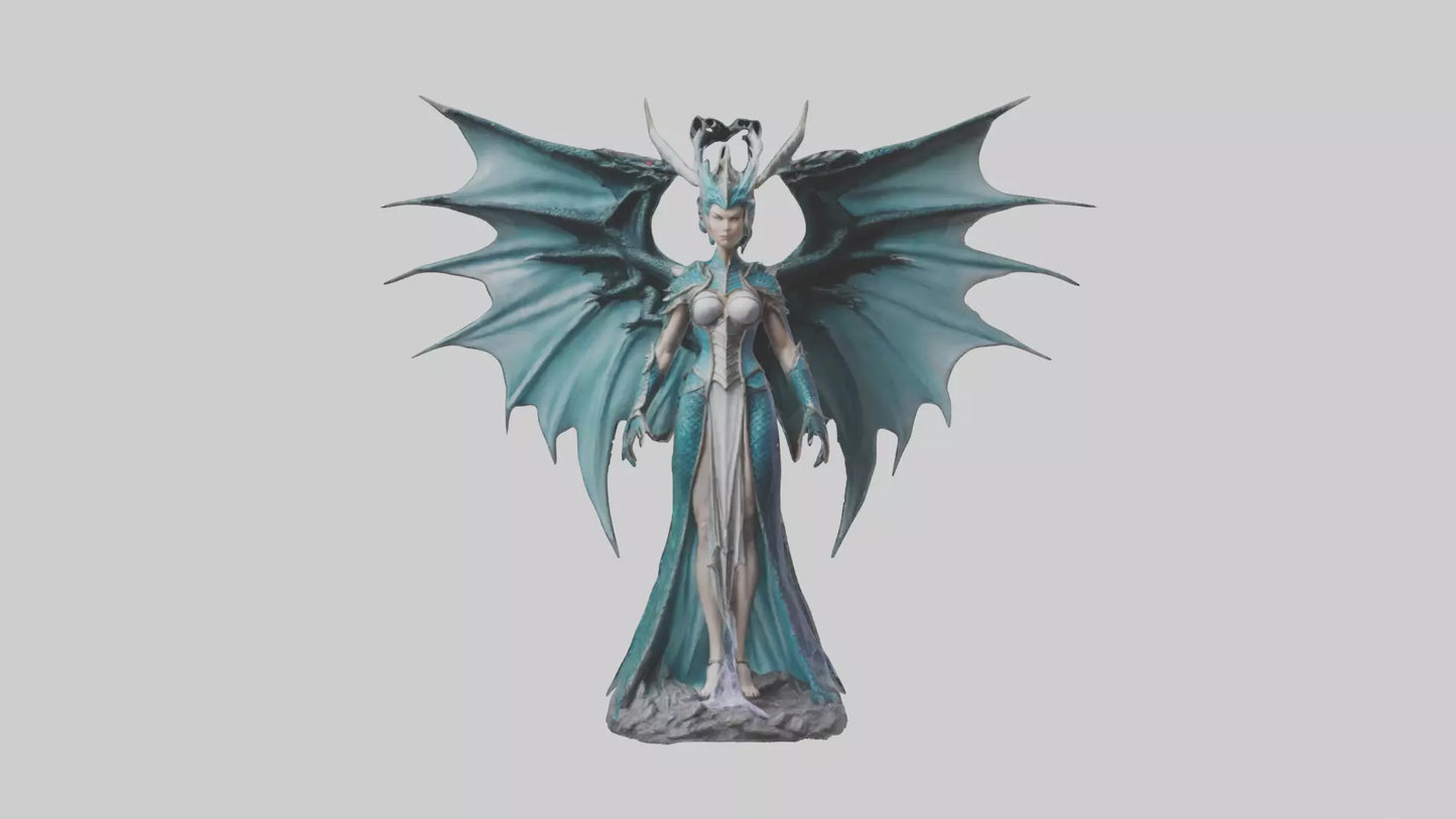 Dragon Queen statue model VR / AR / low-poly