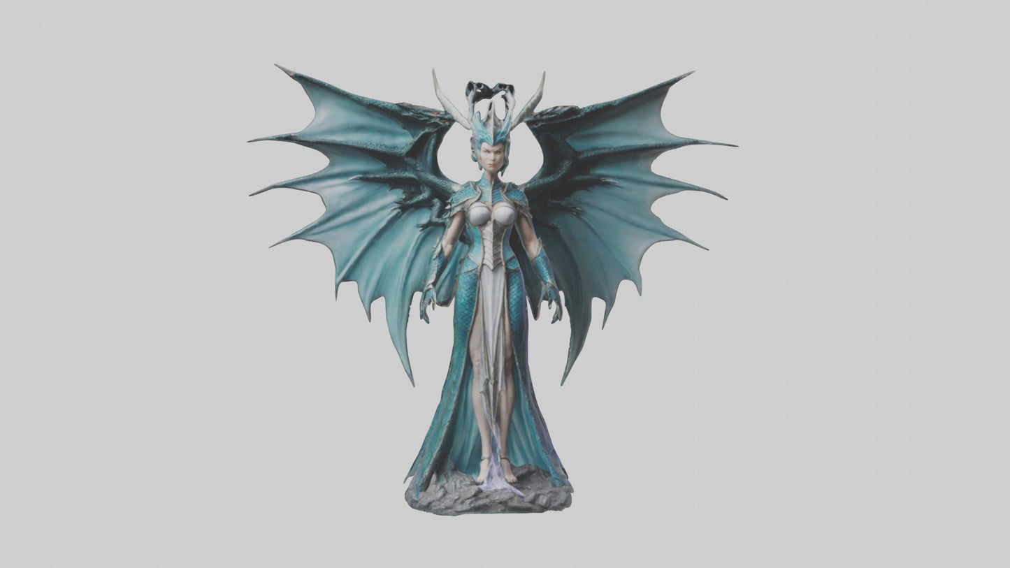 Dragon Queen statue model VR / AR / low-poly