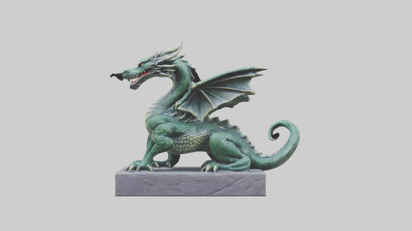 Dragon sitting statue model 3D model