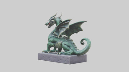 Dragon sitting statue model 3D model