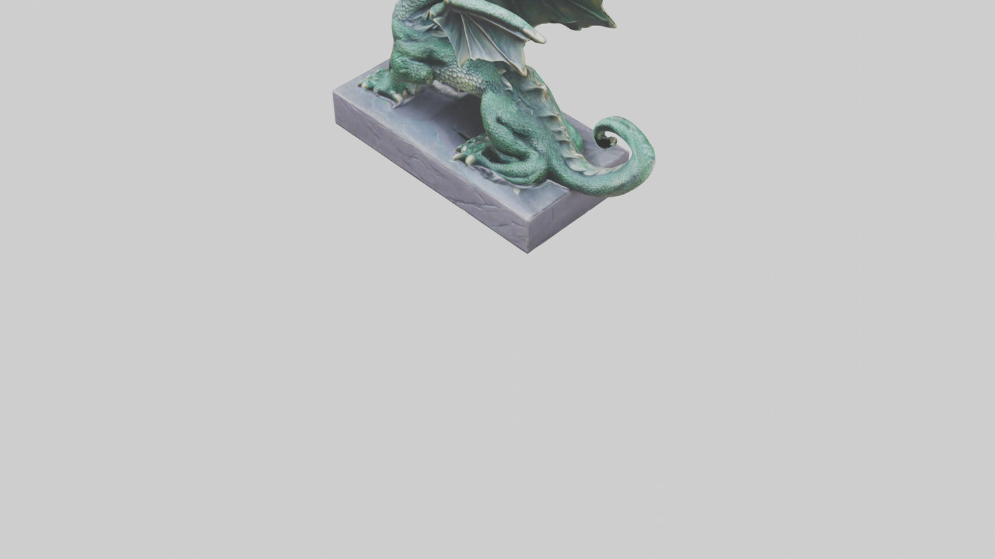 Dragon sitting statue model 3D model