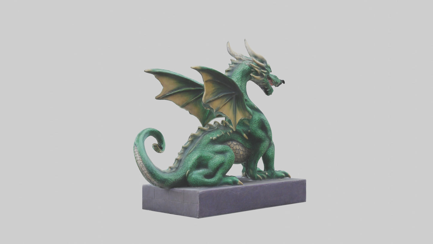 Dragon sitting statue model 3D model