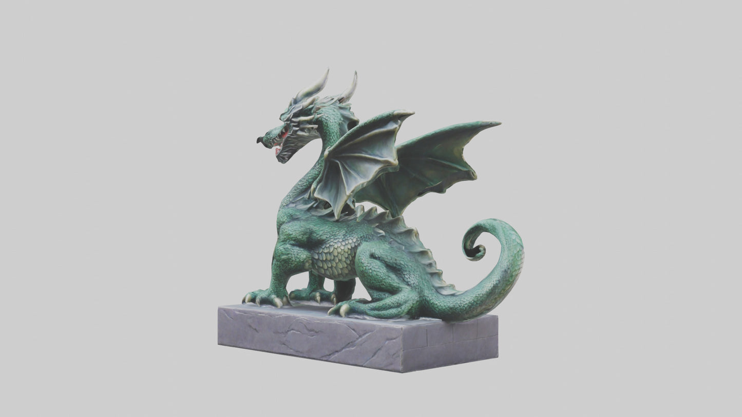 Dragon sitting statue model 3D model