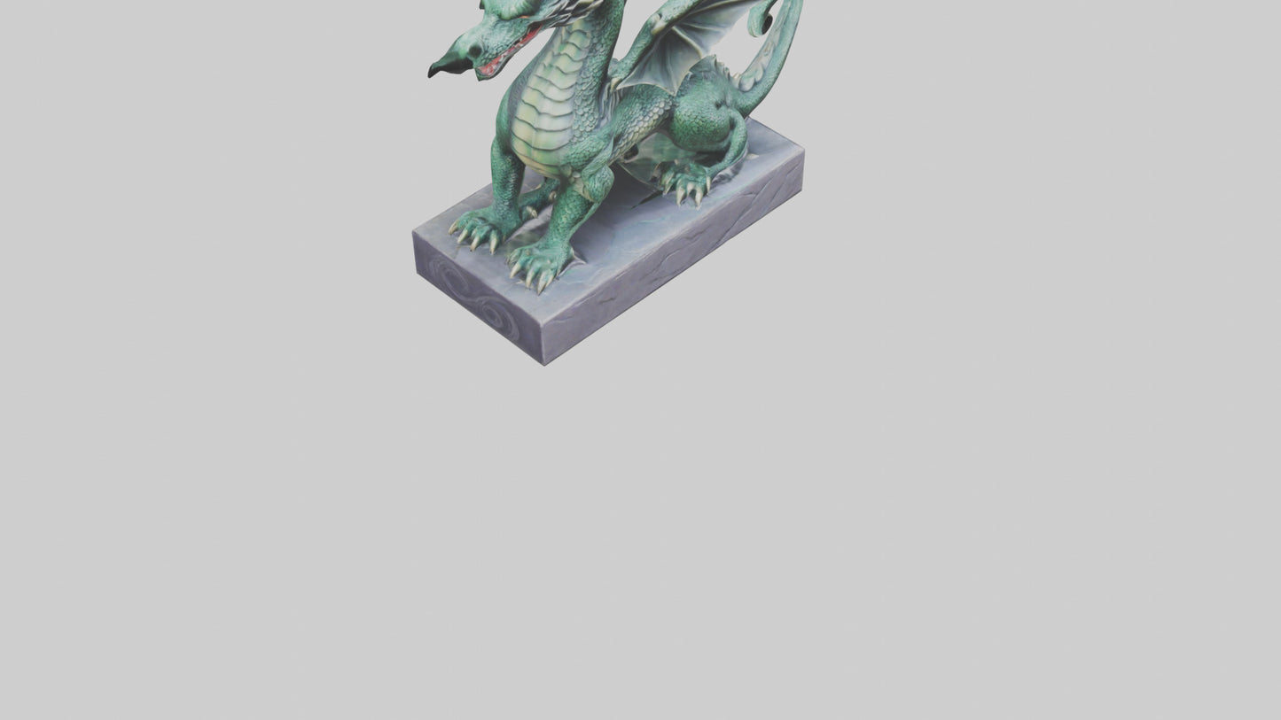 Dragon sitting statue model 3D model