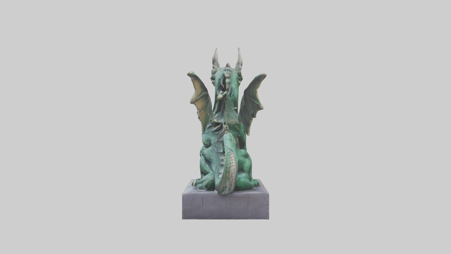 Dragon sitting statue model 3D model